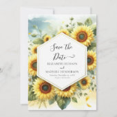 Save The Date Mariage de tournesol romantique élégant (Devant)