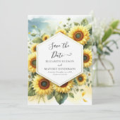 Save The Date Mariage de tournesol romantique élégant (Debout devant)