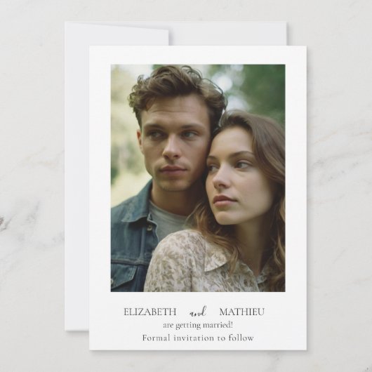 Save The Date Mariage de tournesol romantique élégant (Dos)