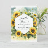 Save The Date Mariage de tournesol romantique Whimsical (Debout devant)