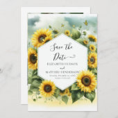 Save The Date Mariage de tournesol romantique Whimsical (Devant / Derrière)