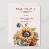 Save The Date Mariage de tournesol rustique (Devant)