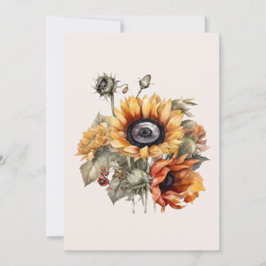 Save The Date Mariage de tournesol rustique (Dos)