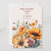 Save The Date Mariage de tournesol rustique (Devant)