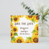 Save The Date Mariage de tournesol rustique (Debout devant)