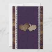 Save The Date Mariage de tournesol violet rustique en bois (Dos)