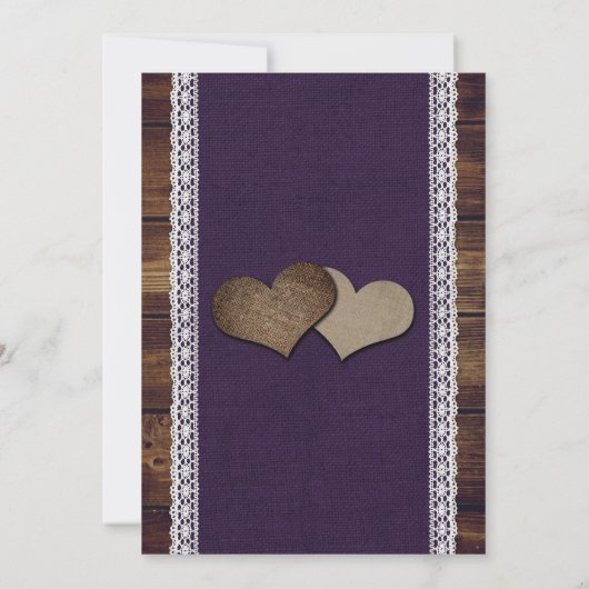 Save The Date Mariage de tournesol violet rustique en bois (Dos)