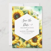 Save The Date Mariage de tournesol Whimsical élégant (Devant)