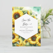 Save The Date Mariage de tournesol Whimsical élégant (Debout devant)