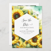 Save The Date Mariage de tournesol Whimsical élégant (Devant / Derrière)