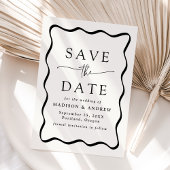 Save The Date Mariage de trame Black Wavy moderne