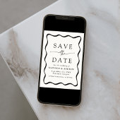 Save The Date Mariage de trame Black Wavy moderne