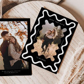 Save The Date Mariage de trame ondulé noir