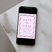Save The Date Mariage de trame violet moderne