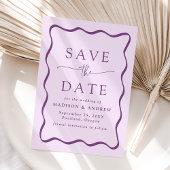 Save The Date Mariage de trame violet moderne