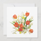 Save The Date Mariage de tulipe orange et crème (Dos)