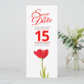 Save The Date Mariage de tulipe rouge enregistrer la date (Debout devant)