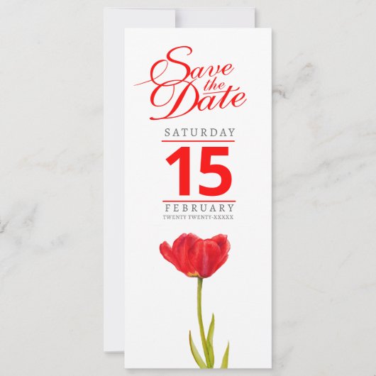 Save The Date Mariage de tulipe rouge enregistrer la date (Devant)