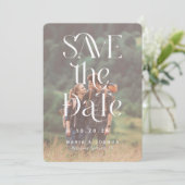 Save The Date Mariage de typographie de jeu Photo Enregistrer la (Debout devant)