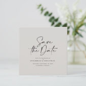 Save The Date mariage de typographie décontracté noir gris (Debout devant)