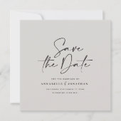 Save The Date mariage de typographie décontracté noir gris (Devant)