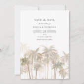 Save The Date Mariage de typographie des arbres tropicaux modern (Devant)