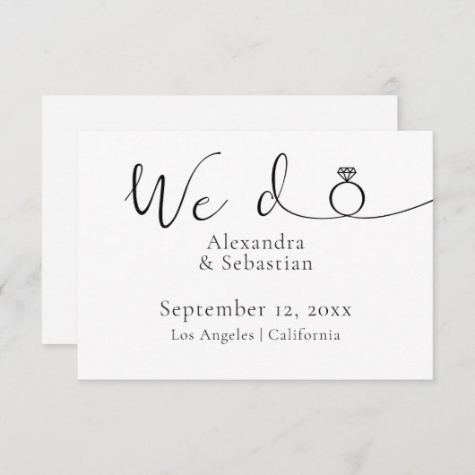 Save The Date Mariage De Typographie Élégant Nous Sauvegardons L (Devant / Derrière)