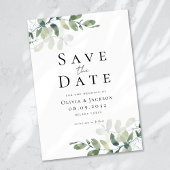 Save The Date Mariage de typographie Eucalyptus moderne