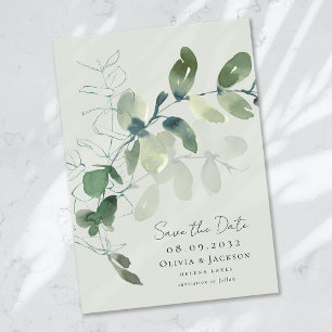 Save The Date Mariage de typographie Eucalyptus moderne