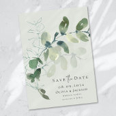 Save The Date Mariage de typographie Eucalyptus moderne