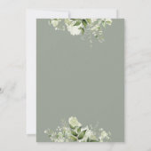 Save The Date Mariage de typographie florale de verdure sage (Dos)