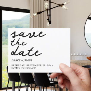 Save The Date Mariage de typographie minimaliste simple manuscri