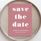 Save The Date Mariage de typographie moderne Dusty Pink