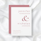 Save The Date Mariage de typographie moderne Dusty Pink