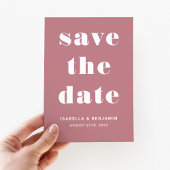 Save The Date Mariage de typographie moderne Dusty Pink