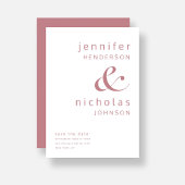 Save The Date Mariage de typographie moderne Dusty Pink