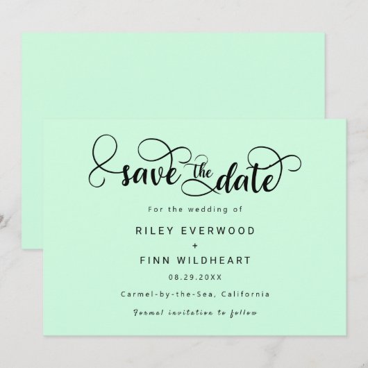 Save The Date Mariage de Typographie moderne enregistrer l'invit (Devant / Derrière)