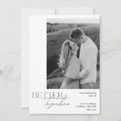 Save The Date Mariage de typographie moderne noir et blanc (Devant)