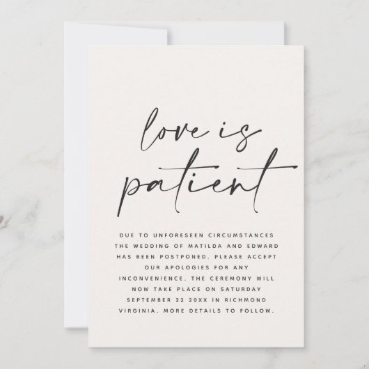 Save The Date Mariage de typographie moderne repoussé sauvegarde (Devant)