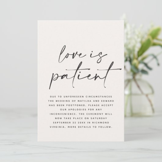 Save The Date Mariage de typographie moderne repoussé sauvegarde (Debout devant)