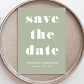 Save The Date Mariage de typographie moderne Sage Green