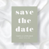 Save The Date Mariage de typographie moderne Sage Green