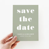 Save The Date Mariage de typographie moderne Sage Green