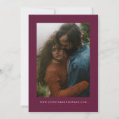 Save The Date Mariage de typographie rouge canneberge (Dos)
