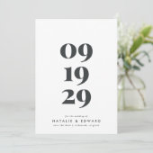 Save The Date Mariage de typographie simple et moderne élégante (Debout devant)