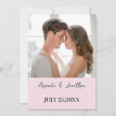 Save The Date Mariage de vague rose rétro (Dos)