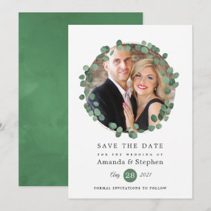 Save The Date Mariage de verdure de forêt boisée