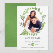 Save The Date Mariage de verdure de forêt de bois aquarelle (Devant / Derrière)
