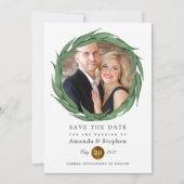 Save The Date Mariage de verdure de forêt rustique en bois (Devant)
