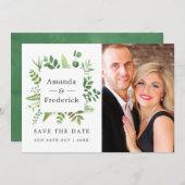 Save The Date Mariage de verdure de la forêt (Devant / Derrière)